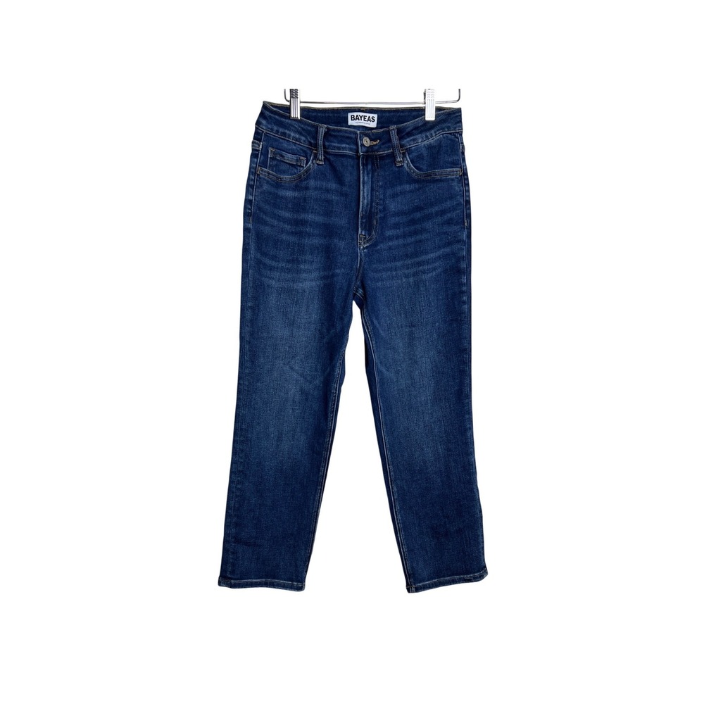 Bayeas Straight Leg Jeans Women Size 28 Blue High Rise BYT5145 Stretch Denim F06